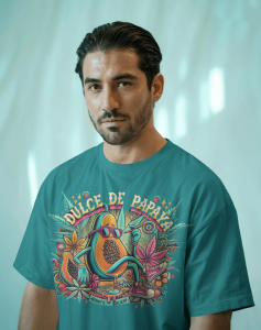 dulce de papaya t-shirt modeled